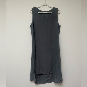 Bryn Walker 100% Linen A-line midi/maxi dress grey size medium